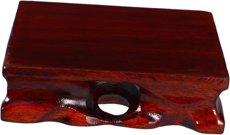 قاعدة عرض من الخشب الصلب لتماثيل بوذا والمزهريات والنباتات والديكور باللون البني الفاتح - Image 1